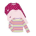 thumbnail image 1 of Wonder Nation Girls Long Sleeve Kid Tough T-Shirt, 3-Pack, Sizes 4-18 & Plus, 1 of 4