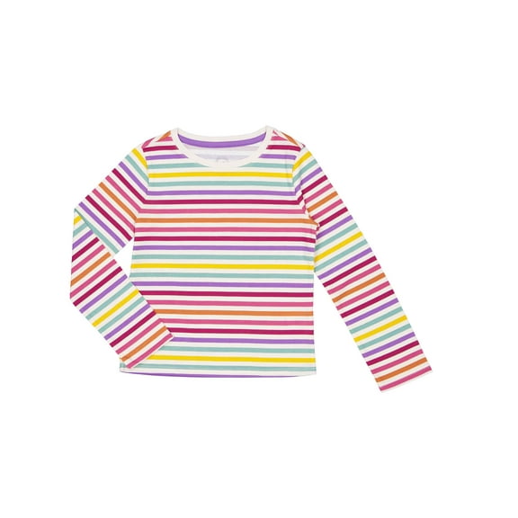 Wonder Nation Girls Long Sleeve Kid Tough T-Shirt, Sizes 4-18 & Plus