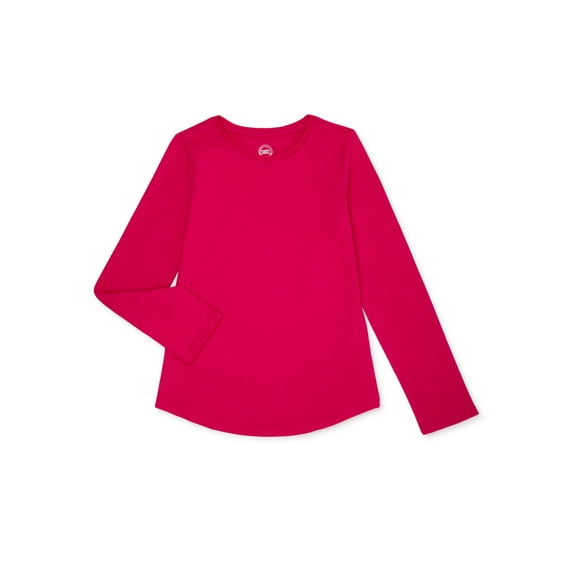 Wonder Nation Girls Long Sleeve Kid Tough T-Shirt, Sizes 4-18 & Plus