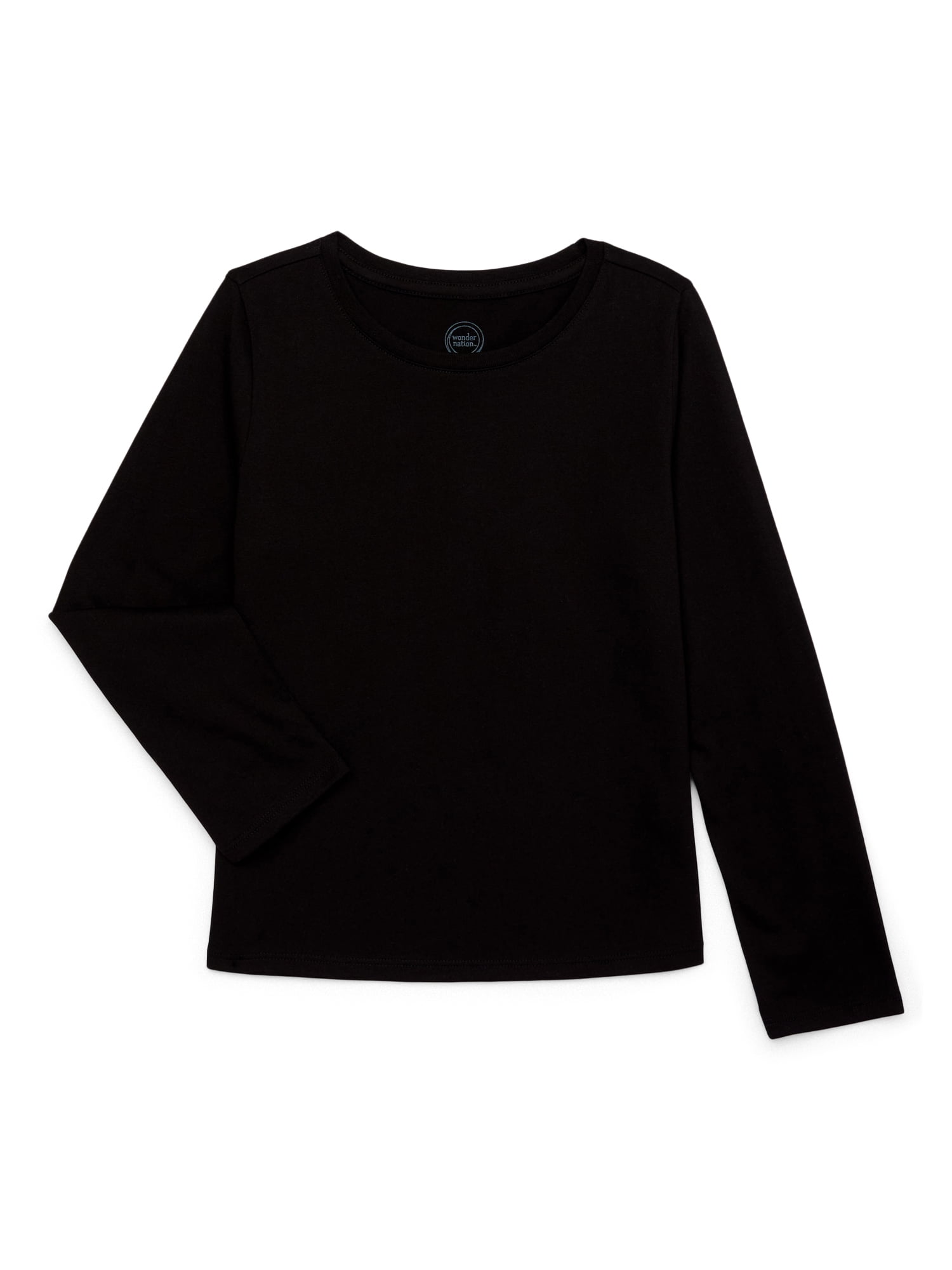 Wonder Nation Girls Long Sleeve Kid Tough T-Shirt, Sizes 4-18 & Plus