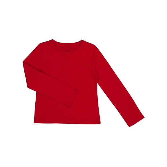 Wonder Nation Girls Long Sleeve Kid Tough T-Shirt, Sizes 4-18 & Plus