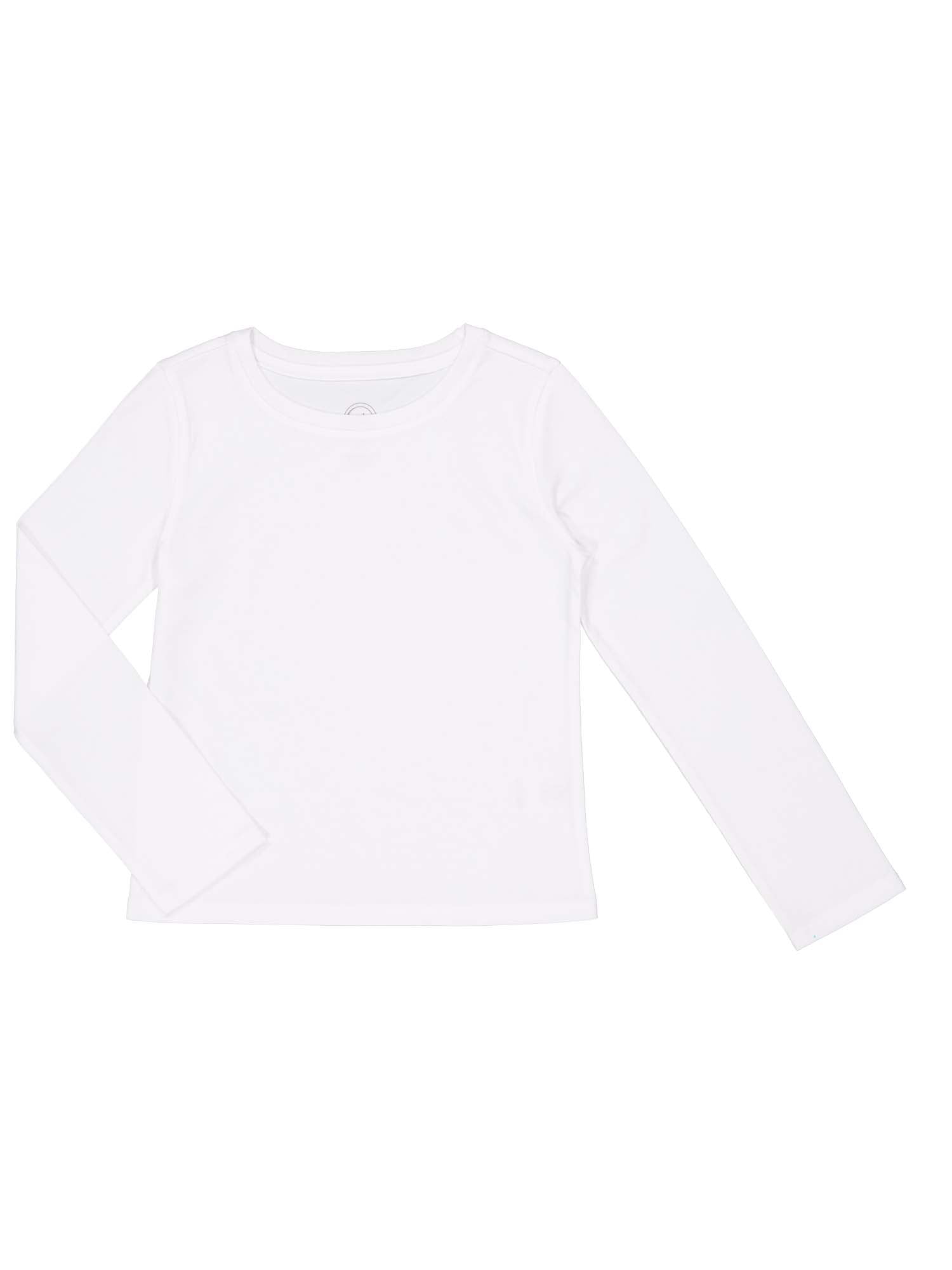Wonder Nation Girls Long Sleeve Kid Tough T-Shirt, Sizes 4-18 & Plus
