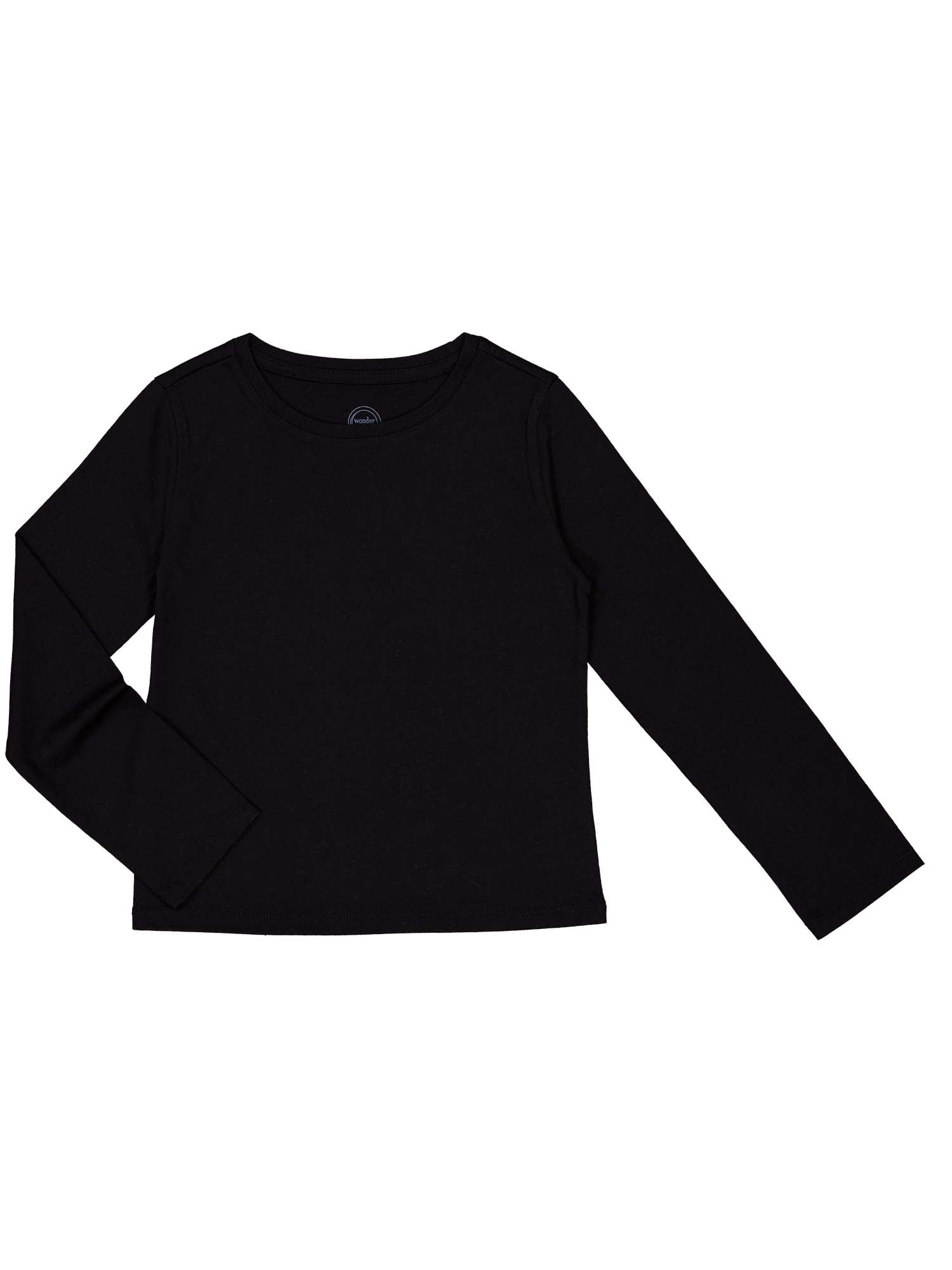 Wonder Nation Girls Long Sleeve Kid Tough T-Shirt, Sizes 4-18 & Plus