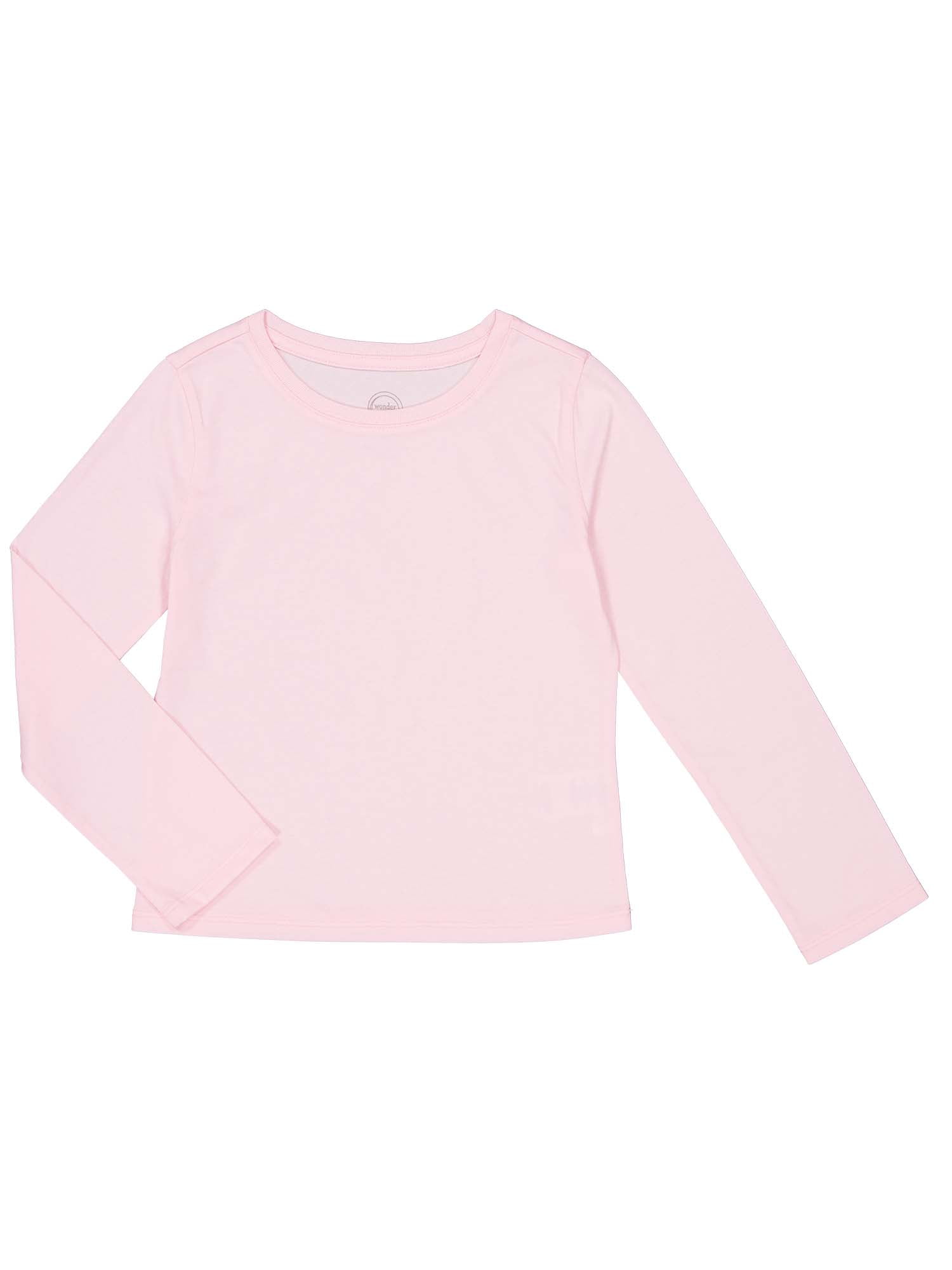 Wonder Nation Girls Long Sleeve Kid Tough T-Shirt, Sizes 4-18 & Plus