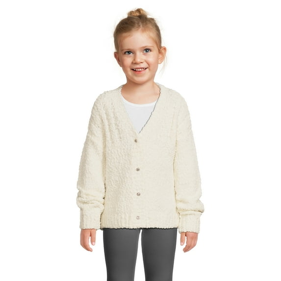 Wonder Nation Girls Long Sleeve Party Cardigan, Sizes 4-18 & Plus