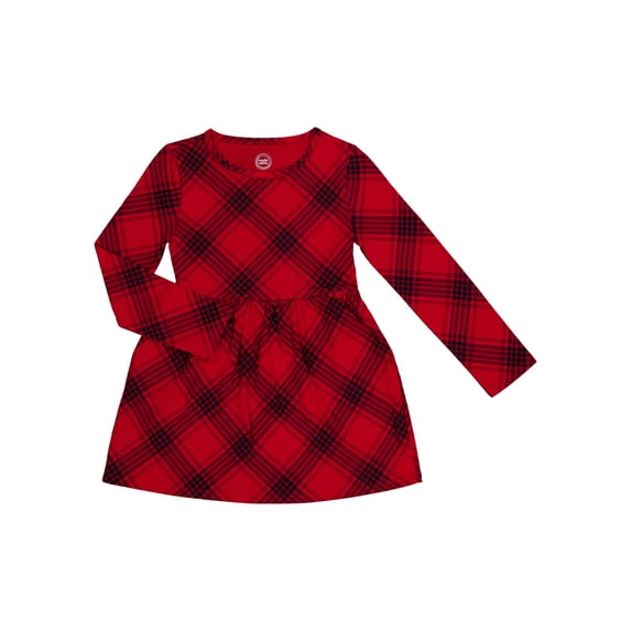Wonder Nation Girls Long Sleeve Play Dress, Sizes 4-18 & Plus