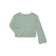 thumbnail image 1 of Wonder Nation Girls Pointelle Sweater with Long Sleeves, Sizes 4-18 & Plus, 1 of 3