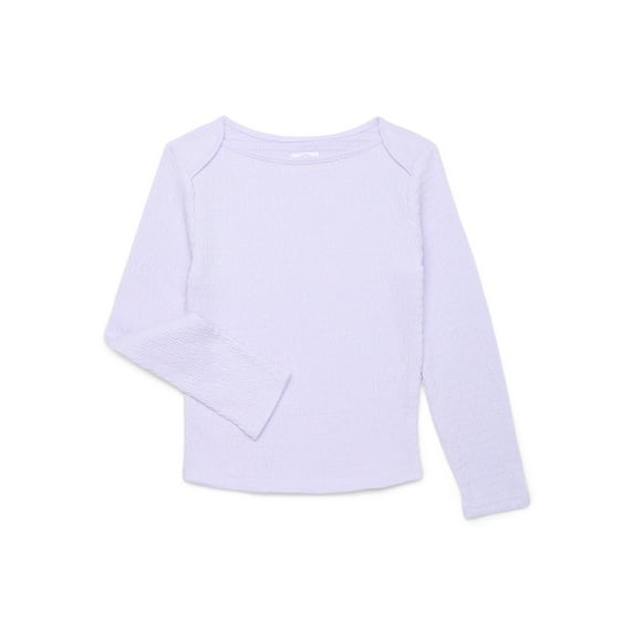 Wonder Nation Girls Long-Sleeve Pucker Knit Top, Sizes 4-18 & Plus