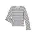 thumbnail image 1 of Wonder Nation Girls Long Sleeve Ribbed T-Shirt, Sizes 4-18 & Plus, 1 of 3