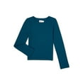 thumbnail image 1 of Wonder Nation Girls Long Sleeve Ribbed T-Shirt, Sizes 4-18 & Plus, 1 of 3