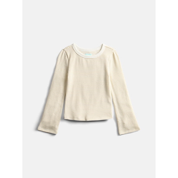 Wonder Nation Girls Long Sleeve Shine Knit Top, Sizes 4-18 & Plus