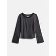 thumbnail image 1 of Wonder Nation Girls Long Sleeve Shine Knit Top, Sizes 4-18 & Plus, 1 of 3
