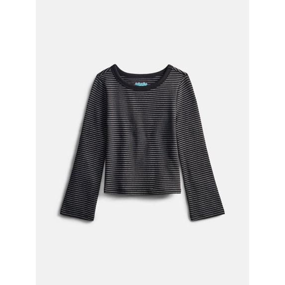 Wonder Nation Girls Long Sleeve Shine Knit Top, Sizes 4-18 & Plus