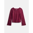thumbnail image 1 of Wonder Nation Girls Long Sleeve Shine Knit Top, Sizes 4-18 & Plus, 1 of 3