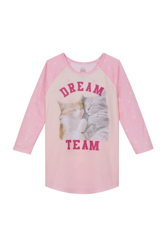 Girls Long Sleeve Sleep Gown Pajama, Sizes 4-18 & Plus