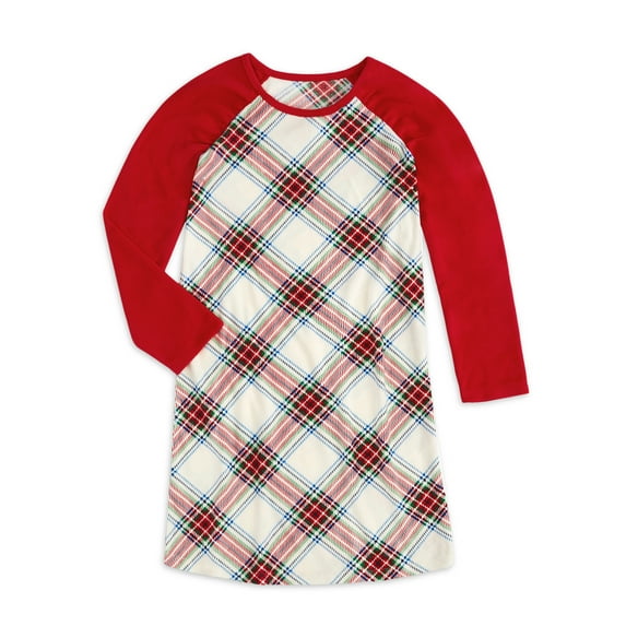 Wonder Nation Girls Long Sleeve Sleep Gown, Sizes 4-18 & Plus