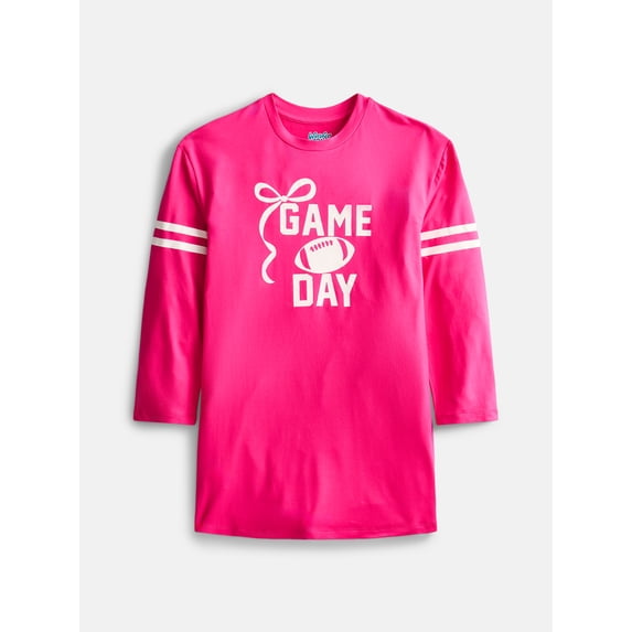 Wonder Nation Girls Long Sleeve Sleep Gown, Sizes 4-18