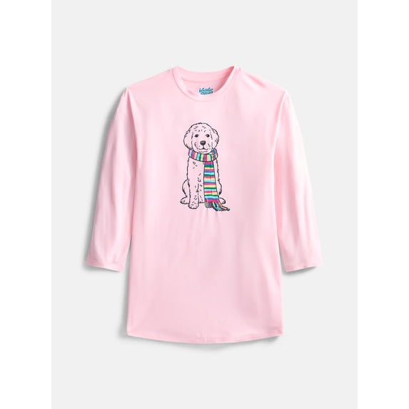 Wonder Nation Girls Long Sleeve Sleep Gown, Sizes 4-18