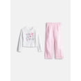 thumbnail image 1 of Wonder Nation Girls Long Sleeve Top and Flannel Pants, 2-Piece Pajama Set, Sizes 4-18, 1 of 3