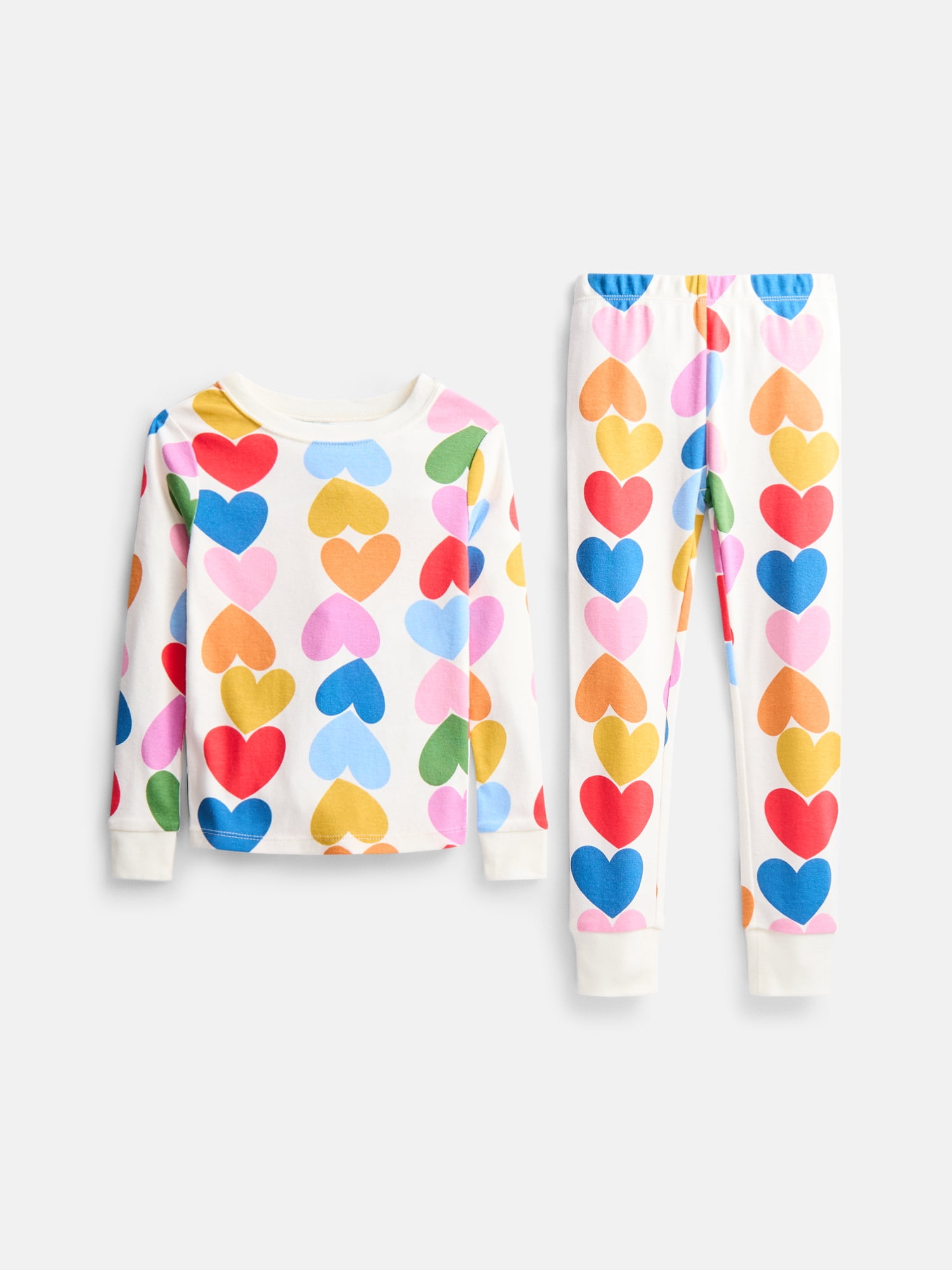 Wonder Nation Girls' Snug Fit Cotton Pajama Top and Pants Set, 2-Piece, Sizes 4-10