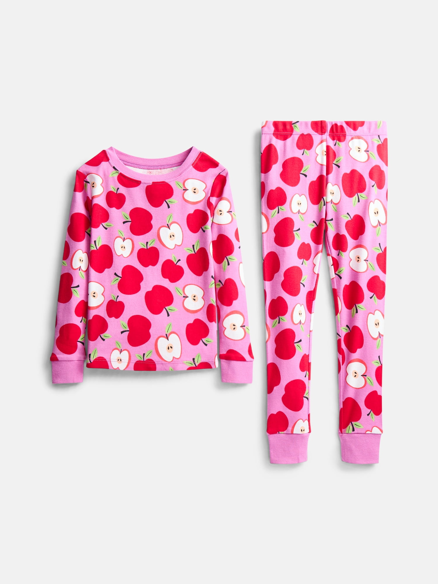 Wonder Nation Girls' Snug Fit Cotton Pajama Top and Pants Set, 2-Piece, Sizes 4-10