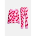 thumbnail image 1 of Wonder Nation Girls' Snug Fit Cotton Pajama Top and Pants Set, 2-Piece, Sizes 4-10, 1 of 3