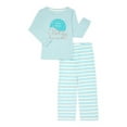 thumbnail image 1 of Wonder Nation Girls Long Sleeve Top and Wide Leg Pant Pajama Set, 2-Piece, Sizes 4-18 & Plus, 1 of 3