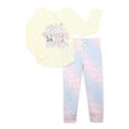 thumbnail image 1 of Wonder Nation Girls Long Sleeve Top with Jogger Pants, 2-Piece Pajama Sleep Set, Sizes 4-16 Plus, 1 of 3