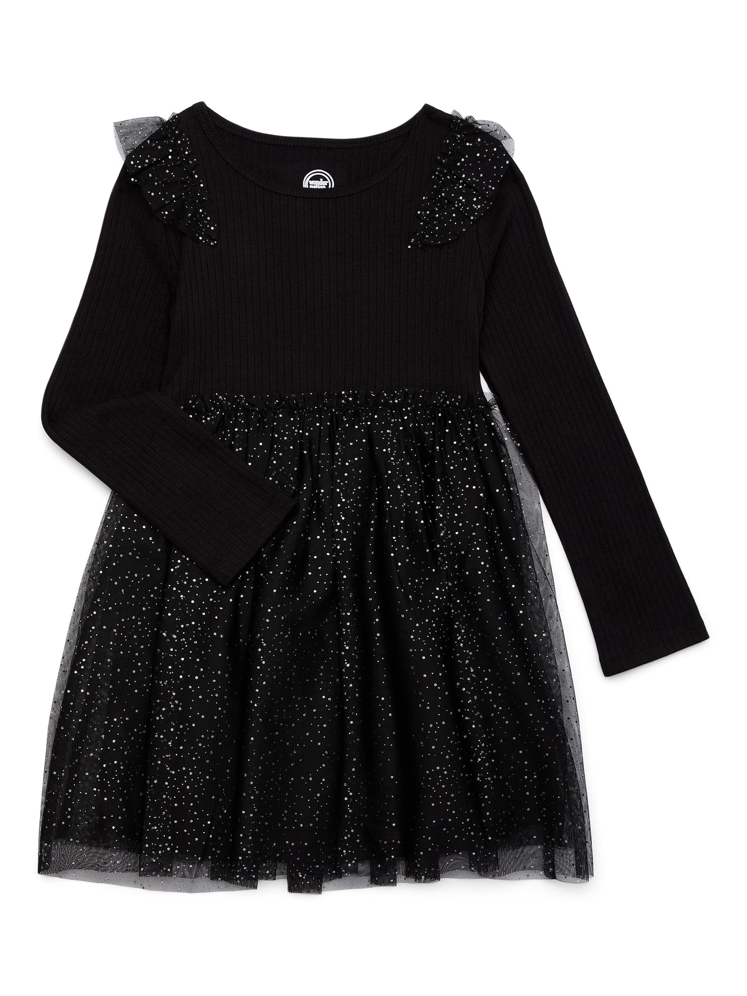 Wonder Nation Girls Long Sleeve Tutu Dress, Sizes 4-18 & Plus