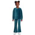 thumbnail image 1 of Wonder Nation Girls Long Sleeve Velour Pullover and Flare Pants Outfit, 2-Piece Set, Sizes 4-18 & Plus, 1 of 5