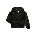 thumbnail image 1 of Wonder Nation Girls Long Sleeve Zip Front Velour Hoodie, Sizes 4-18 & Plus, 1 of 3