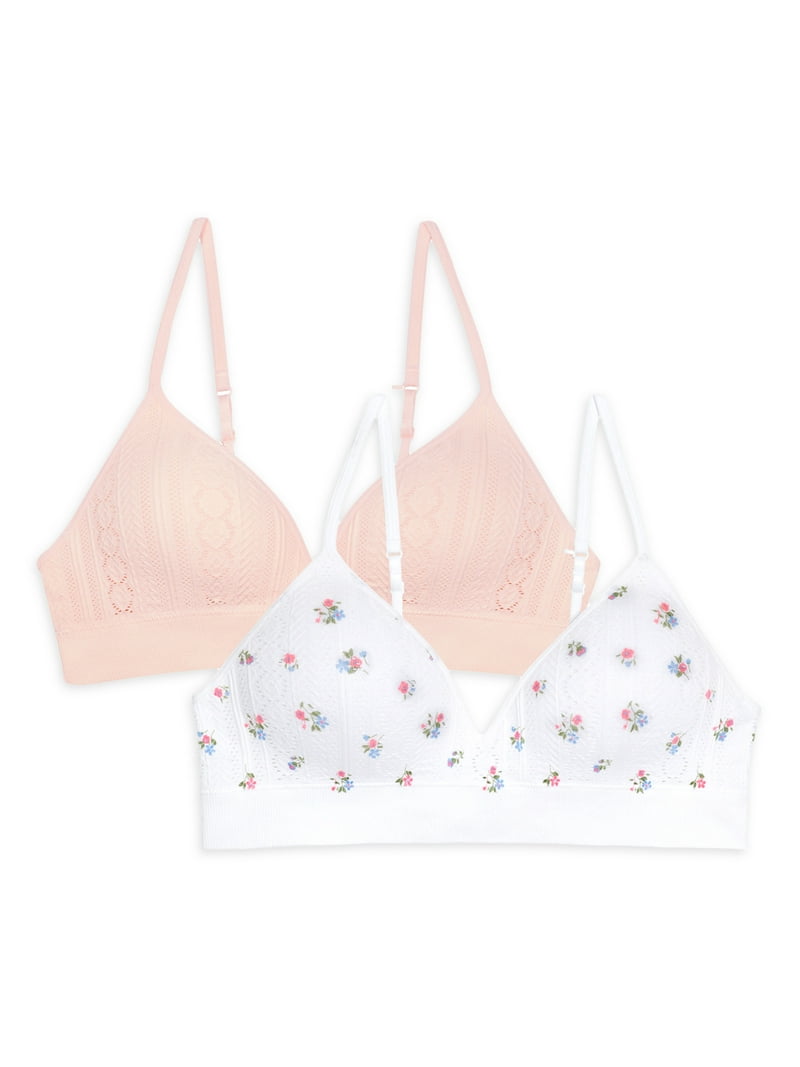 Wonder Nation Girls Longline Bra 2 Pack Seamless Training