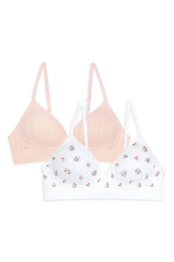 Girls Longline Bra, 2-Pack