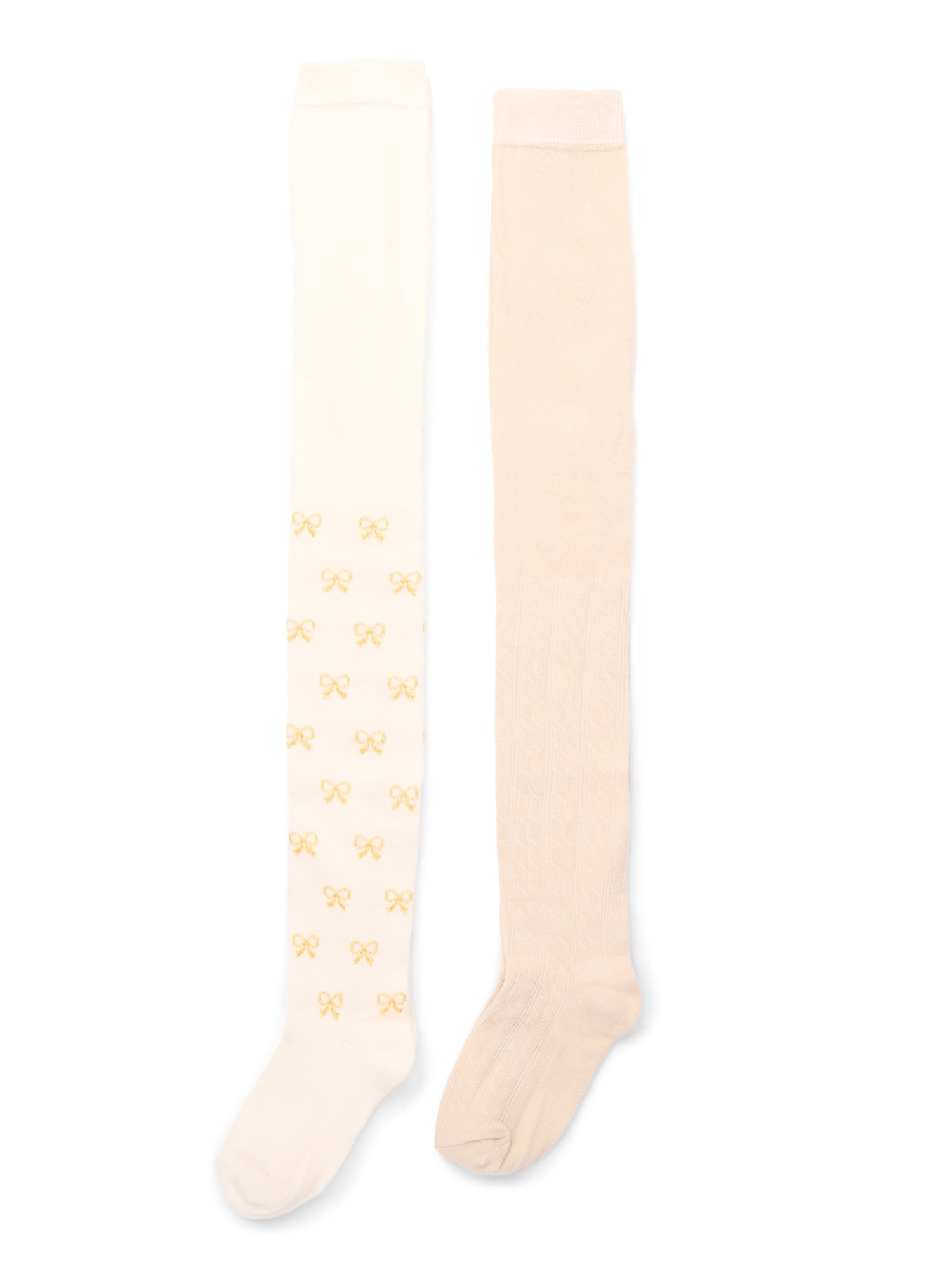 Wonder Nation Girls Metallic Bows Tights, 2-Pack, 6M-5T