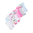 thumbnail image 1 of Wonder Nation Girls Mid-Crew Smiley Socks, 10-Pack, Sizes S-L, 1 of 14