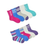 Wonder Nation Girls Mid-Crew Vibes Socks, 10-Pack, Sizes S-L