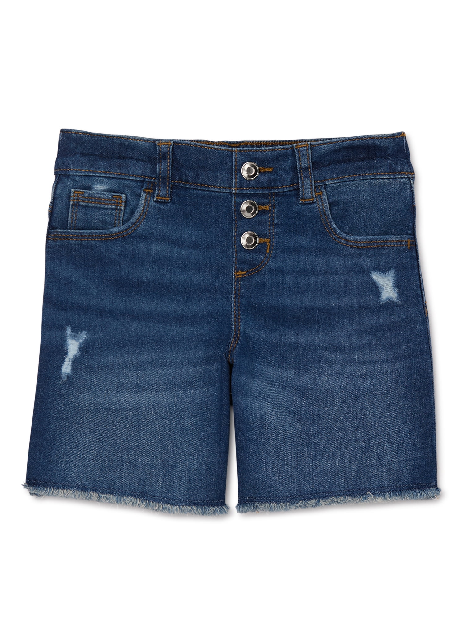 Distressed midi shorts best sale