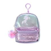Wonder Nation Mini Backpack Keychain with Pouch, Purple Unicorn, Girls, Ages 4+
