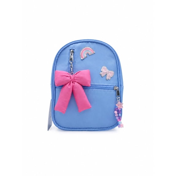 Wonder Nation Girls Mini Backpack with Keychain, Blue