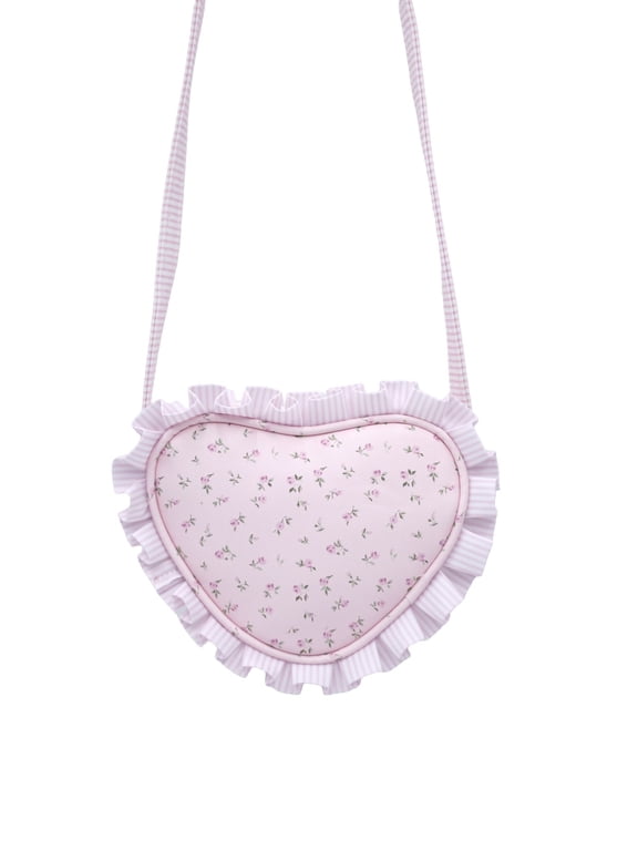 Girls Mini Purse, Pink Floral and Stripe