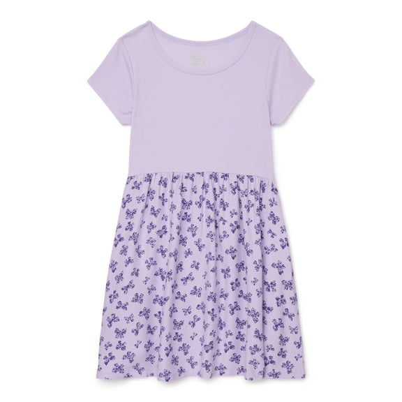 Wonder Nation Girls Mixed Media Dress, Sizes 4-18 & Plus