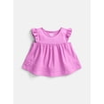 thumbnail image 1 of Wonder Nation Girls Peplum Hem Cotton Top with Flutter Sleeves, Sizes 4-18, 1 of 3