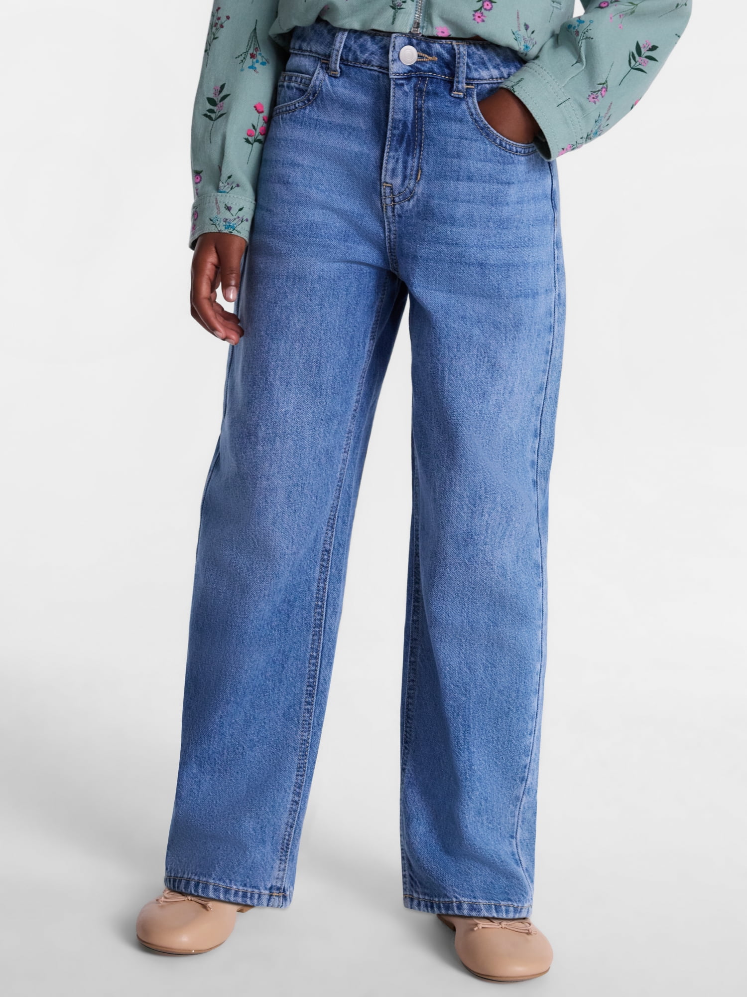 Wonder Nation Girls Mom Jean, Sizes 5-18