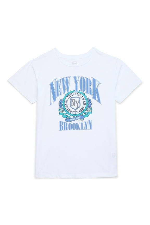 Girls New York Athletic Graphic Tee with Short Sleeves, Sizes 4-18