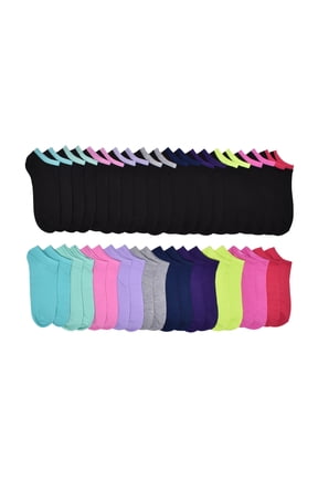 Girls No Show Socks, 20-Pack, Sizes S-L