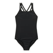 Wonder Nation Girls One Piece Swimsuit with UPF50+