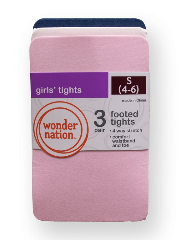 Girls' Opaque Tights, 3 Pack, Sizes 4-16