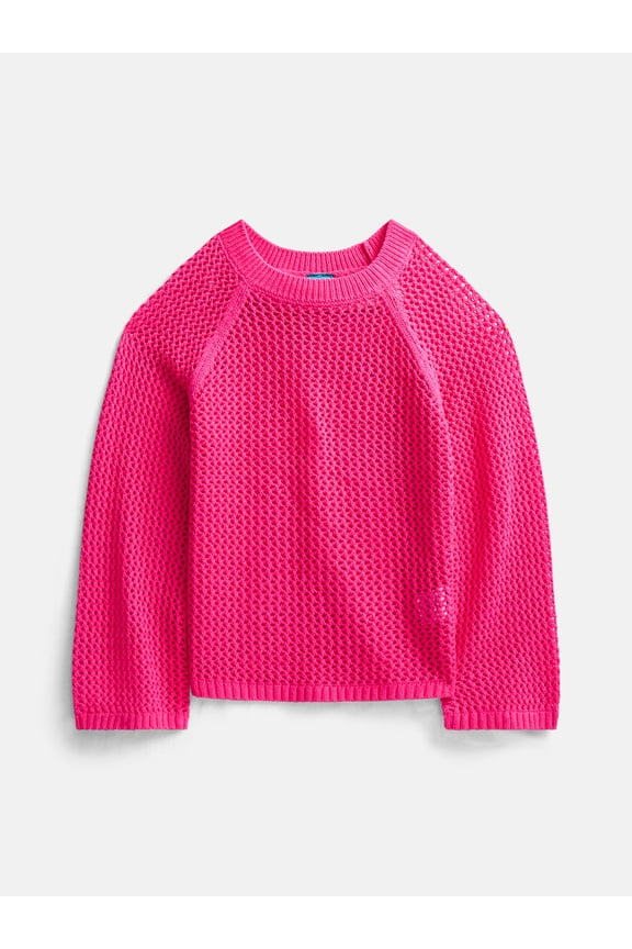 Girls Open Knit Sweater, Lightweight, Sizes 4-18 & Plus