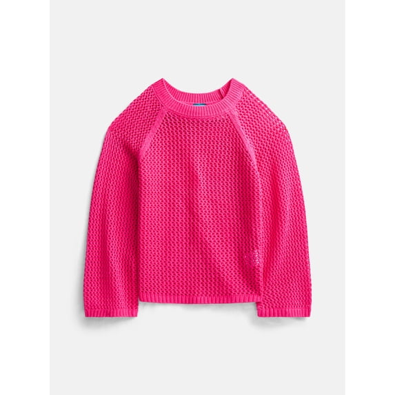 Wonder Nation Girls Open Knit Sweater, Lightweight, Sizes 4-18 & Plus