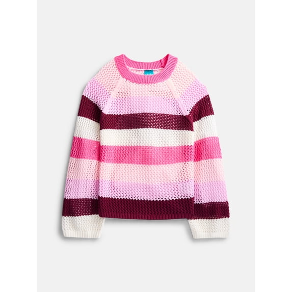 Wonder Nation Girls Open Knit Sweater, Lightweight, Sizes 4-18 & Plus